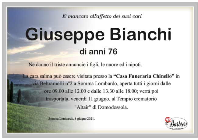 annuncio Bianchi Giuseppe