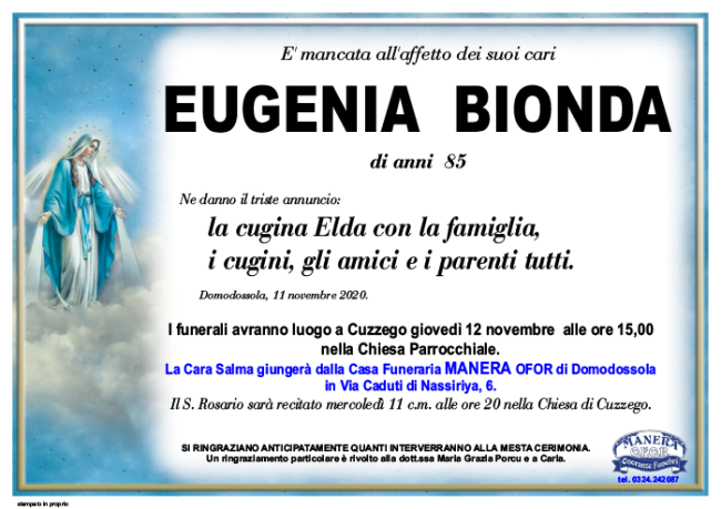 annuncio Eugenia Bionda
