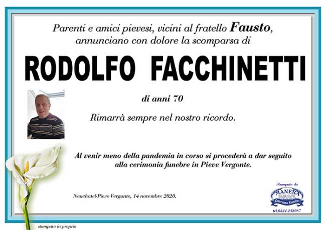 annuncio Facchinetti Rodolfo