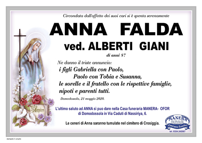 annuncio Falda Anna