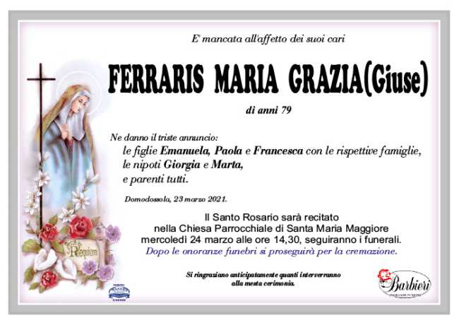 annuncio Ferrari Maria Grazia