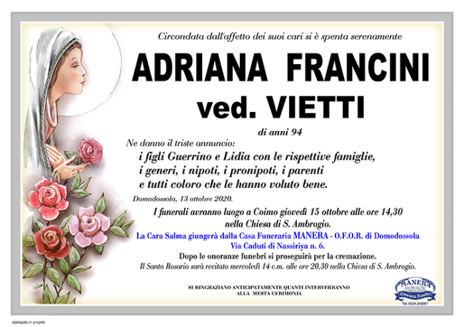 annuncio Francini Adriana 1