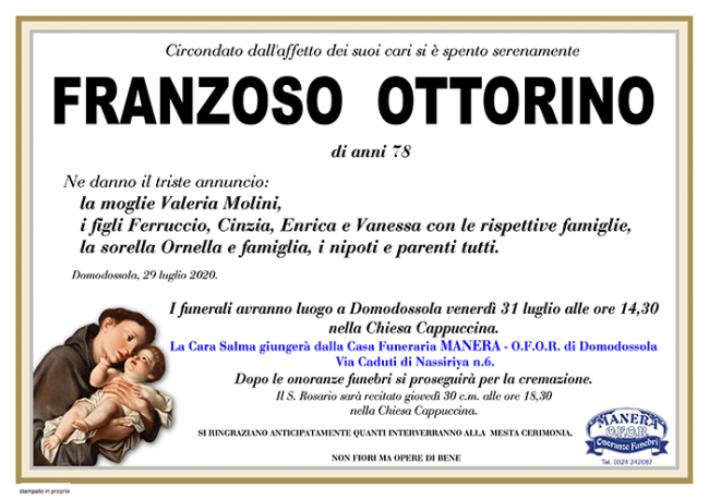 annuncio Franzoso Ottorino