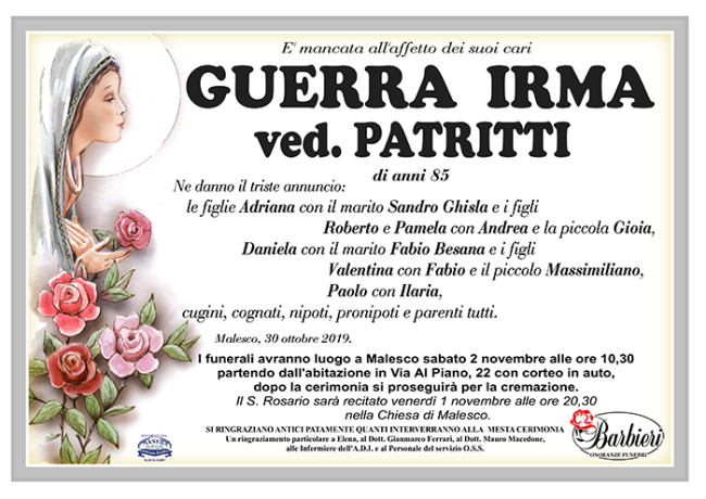 annuncio Guerra Irma