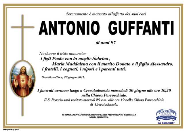 annuncio Guffanti Antonio