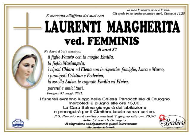 annuncio Laurenti Margherita