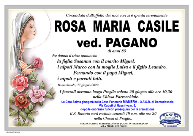 annuncio Rosa Maria Casile