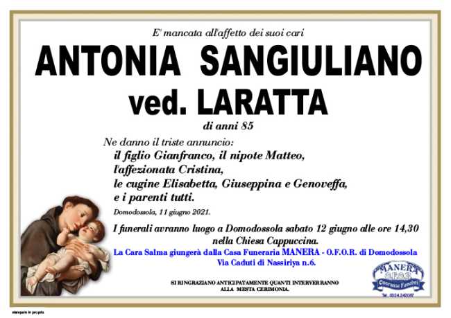 annuncio Sangiuliano Antonia