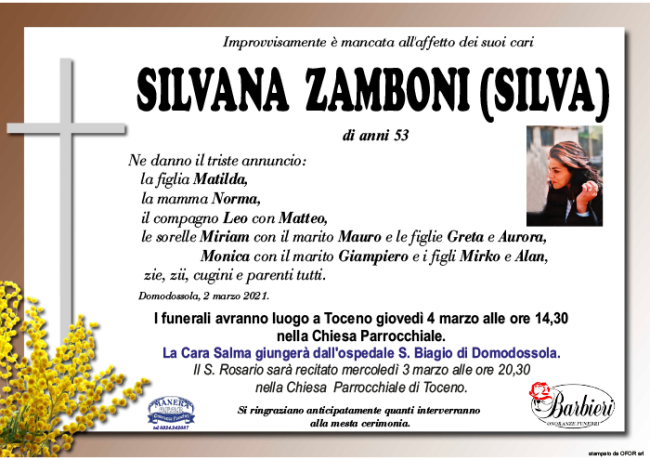 annuncio Zamboni Silvana
