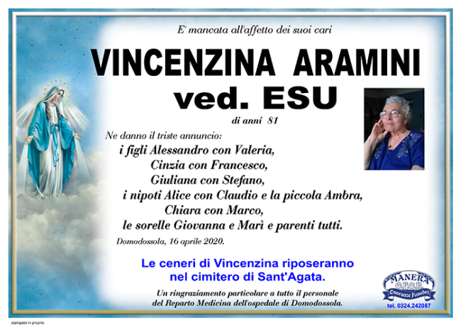 annuncio Vincenzina Aramini
