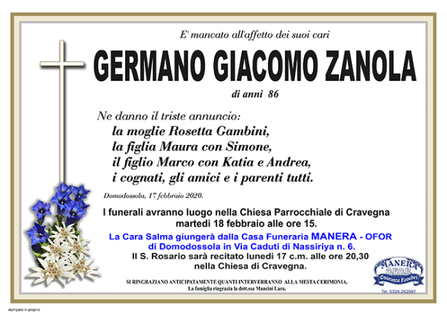 annuncio Zanola Giacomo