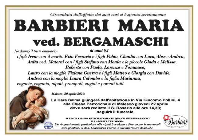 bergamaschi annuncio Barbieri Maria