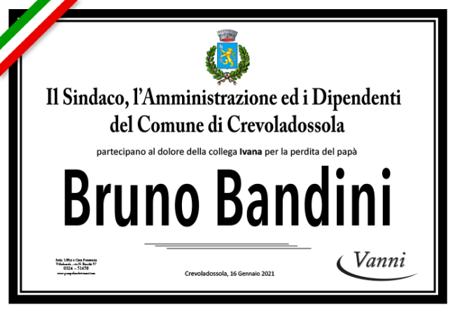 crevola badini Partecipazione mod. Tricolore Comune Crevola Bandini