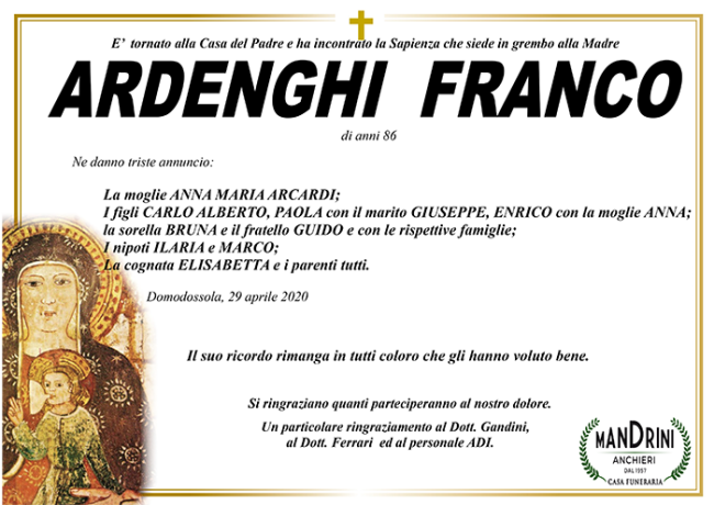 funebre ARDENGHI FRANCO