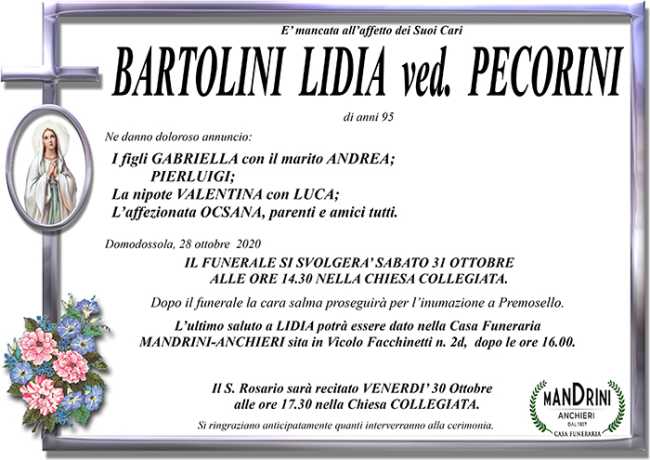 funebre BARTOLINI LIDIA