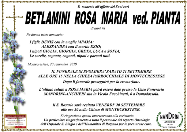 funebre BETLAMINI ROSA