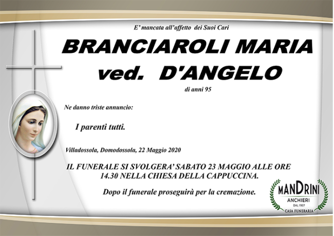 funebre BRANCIAROLI MARIA