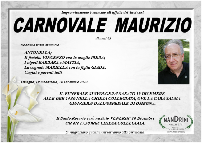 funebre CARNOVALE MAURIZIO