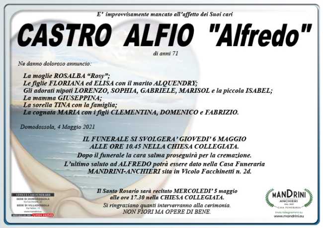 funebre CASTRO ALFIO