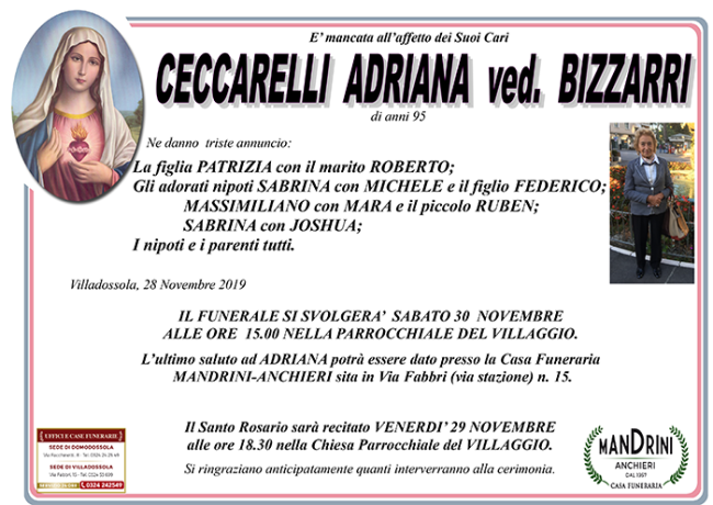 funebre CECCARELLI ADRIANA