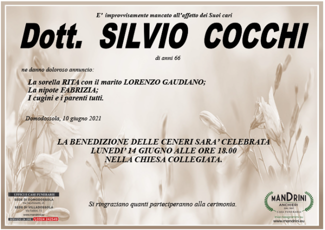 funebre COCCHI SILVIO