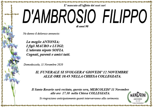 funebre DAMBROSIO FILIPPO