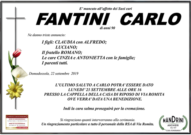 funebre FANTINI Carlo
