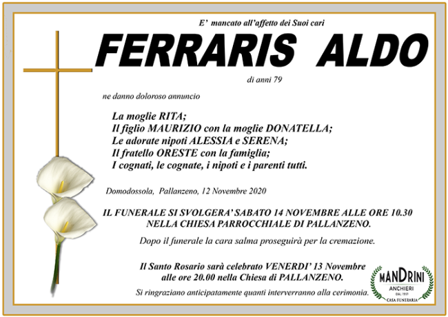 funebre FERRARIS ALDO