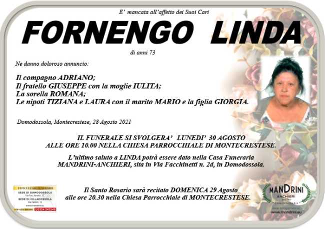 funebre FORNENGO LINDA