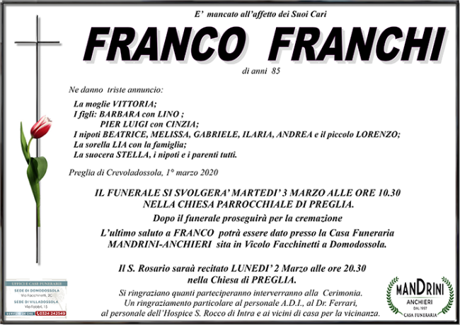 funebre FRANCO FRANCHI