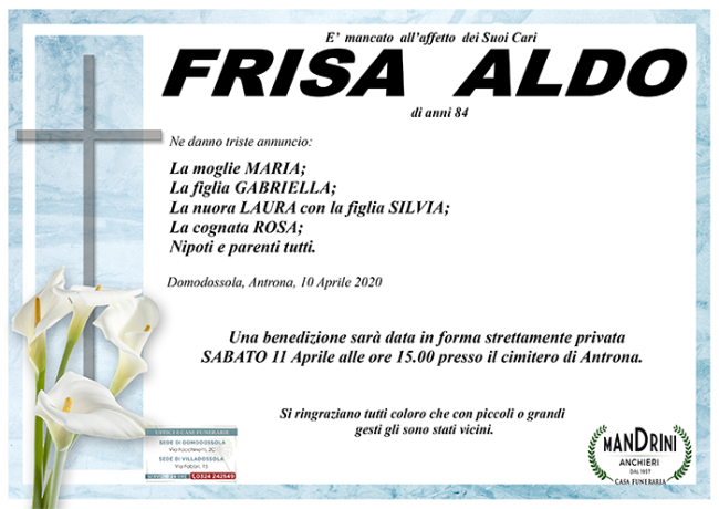 funebre FRISA ALDO