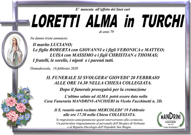 funebre LORETTI ALMA