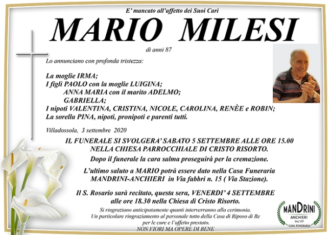funebre MILESI MARIO