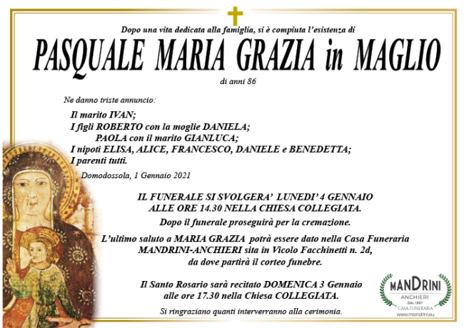 funebre PASQUALE MARIA GRAZIA