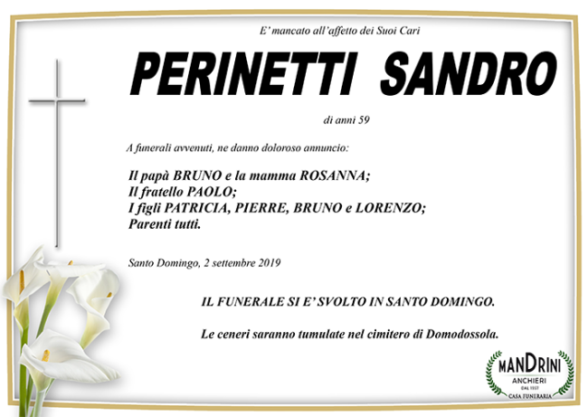 funebre PERINETTI SANDRO