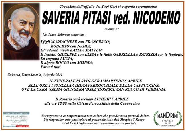 funebre PITASI SAVERIA 