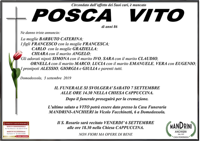 funebre POSCA VITO