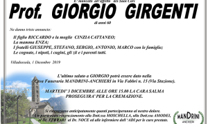 funebre PROF. GIORGIO GIRGENTI