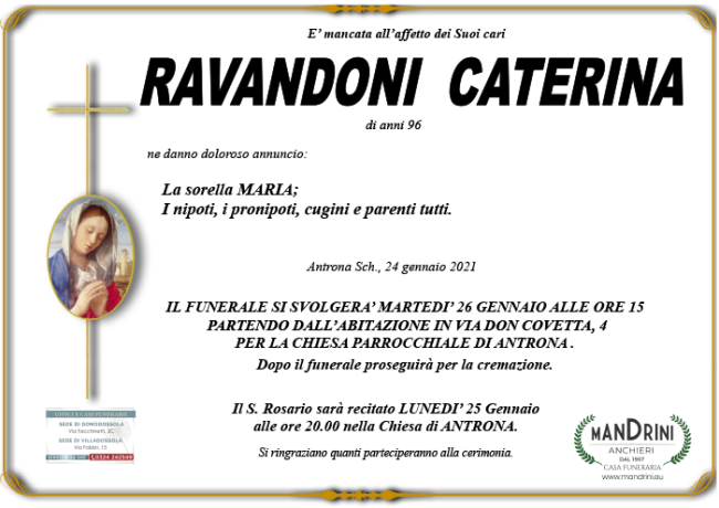 funebre RAVANDONI CATERINA