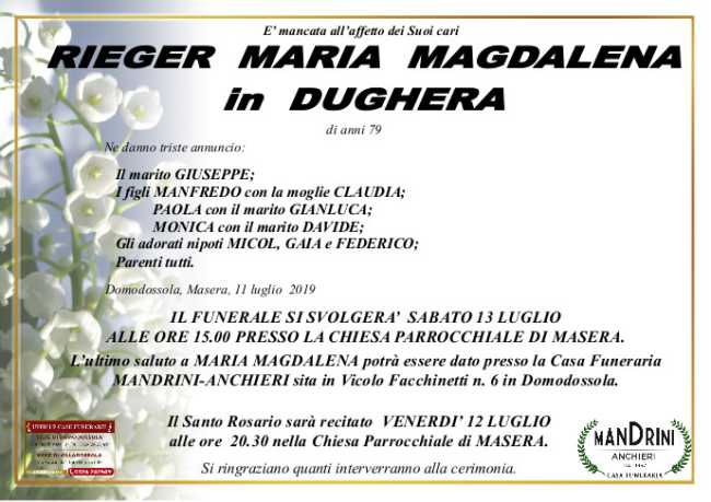 funebre RIEGER MARIA MAGDALENA