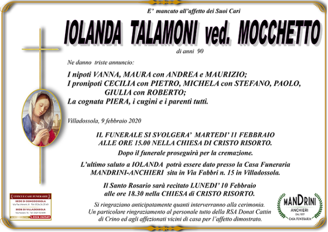 funebre TALAMONI IOLANDA
