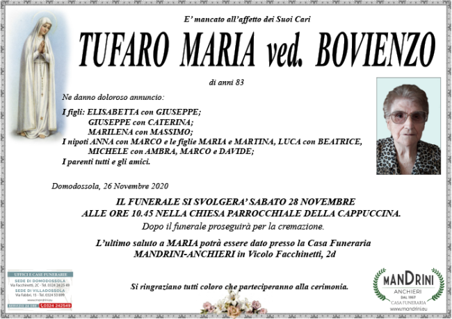 funebre TUFARO MARIA