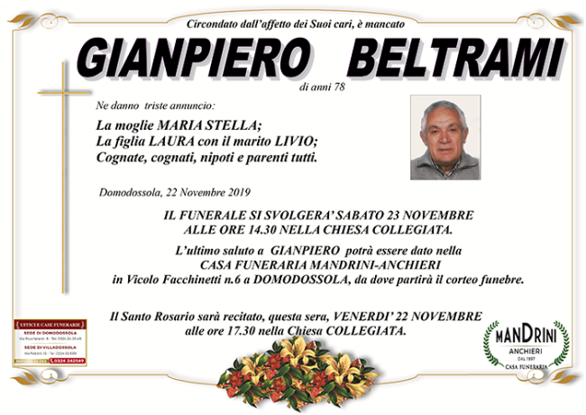 gianpiero FUNEBRE BELTRAMI