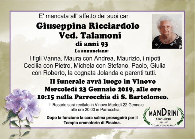 giuseppina ricciardoli talamoni