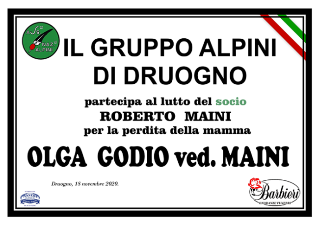 manini partec. ALPINI GRUPPO DI DRUOGNO Godio Olga