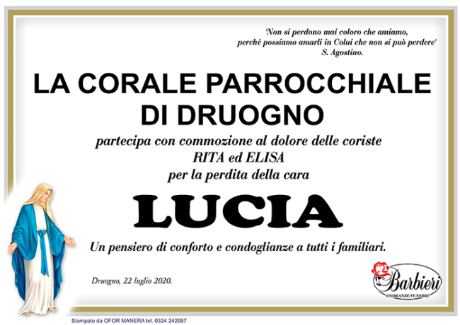 partec. CORALE PARROCCHIALE DRUOGNO Margaroli Lucia