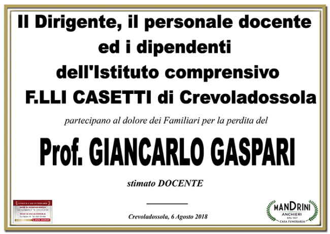 partecipazione giancarlo gaspari