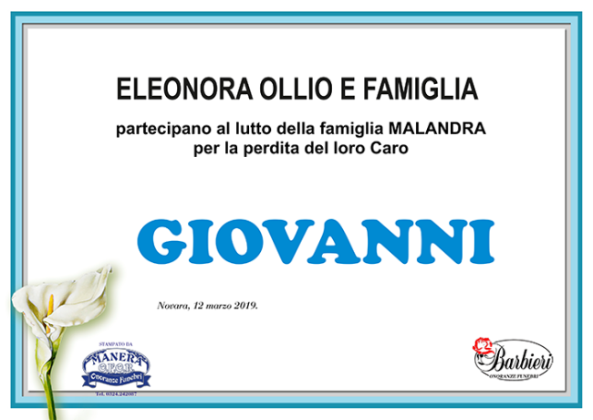 partecipazione giovanni malandra