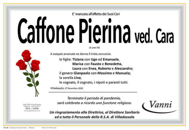 pierina caffone Annuncio mod. 300 con rosa Caffone