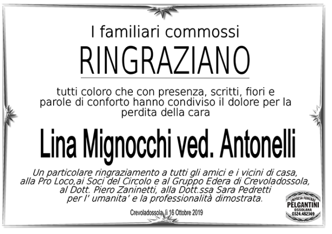 ringraziamenti MIGNOCCHI